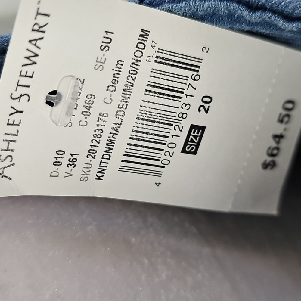Ashley Stewart Fit & Flare Dress Blue Denim wFront Pockets & Detached Belt Sz:20 - Picture 3 of 13